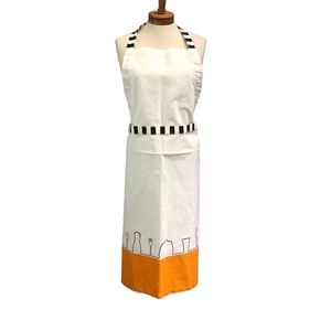Bib Apron with long adjustable strap.  Butcher style.
